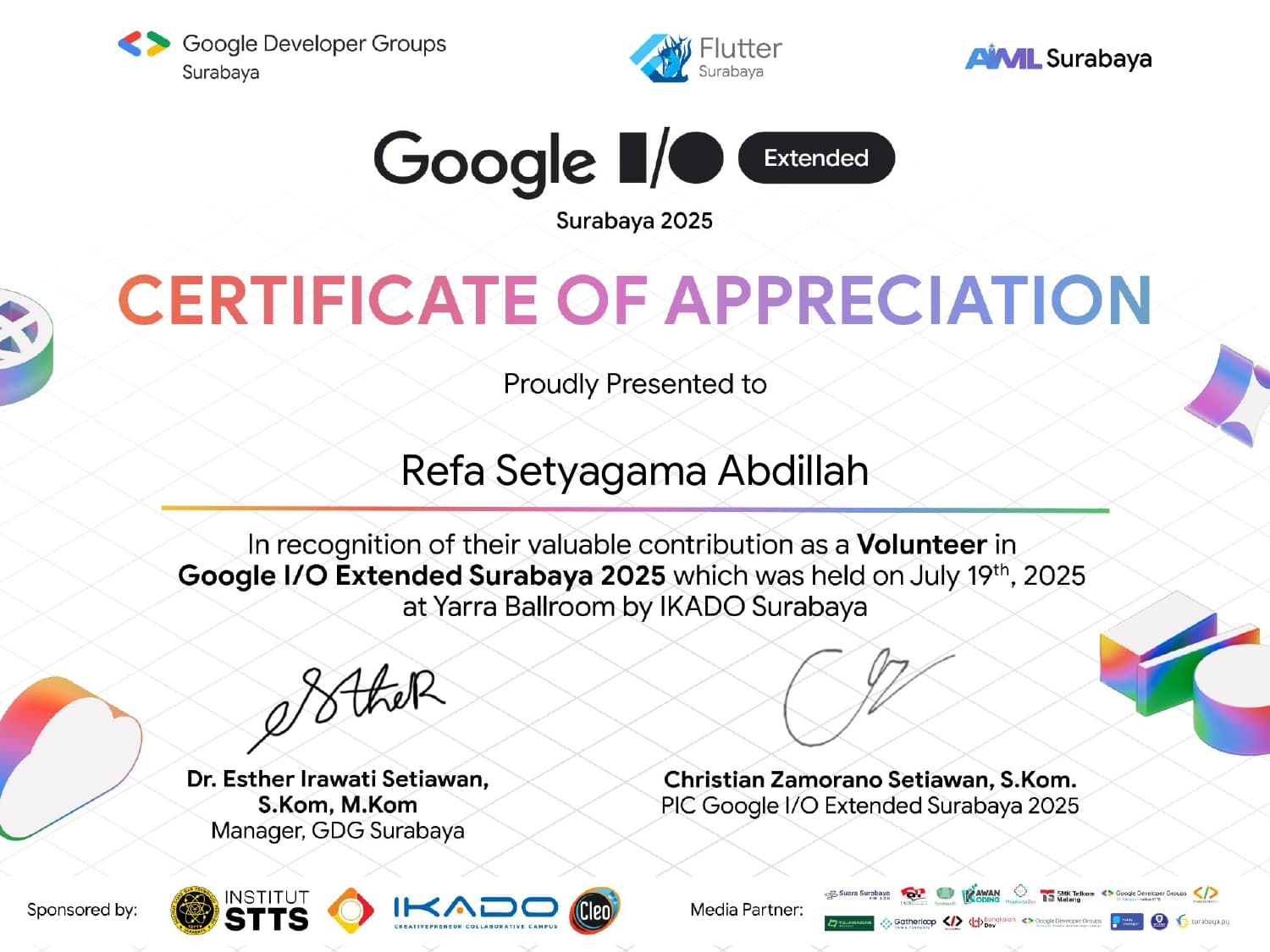 Sertifikat GDG Surabaya