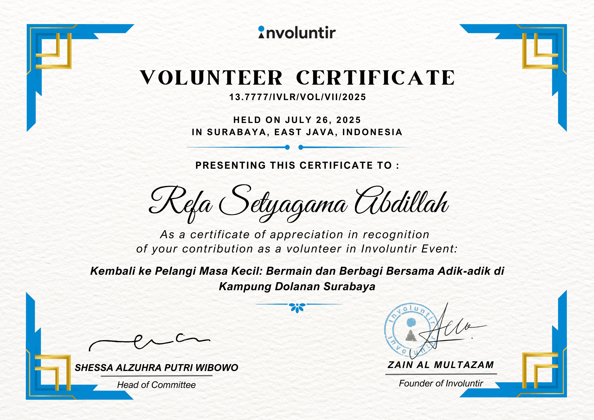 Sertifikat Involuntir